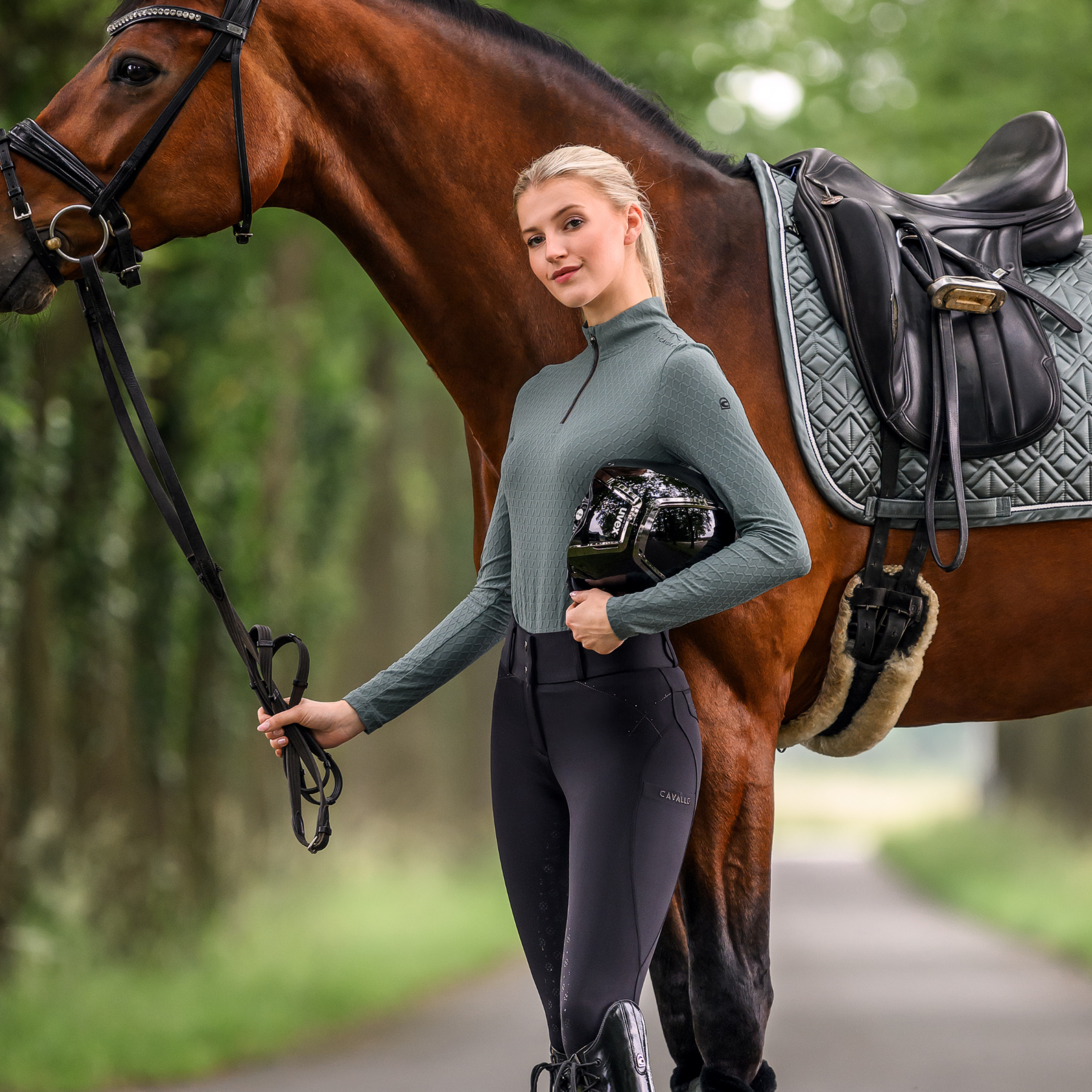 Cavallo CavalNINETTE Ladies Long Sleeve Training Shirt, Thyme