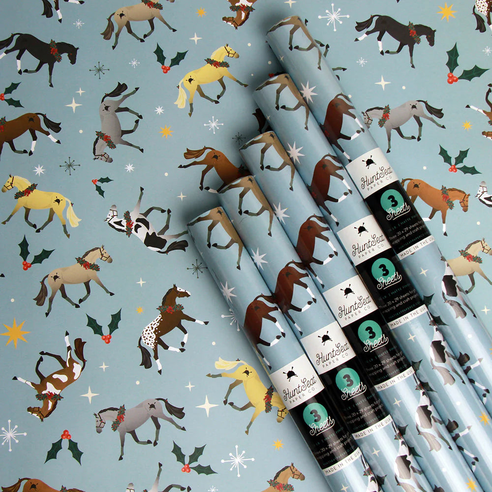 Hunt Seat Paper Co. Christmas Horse Holiday Gift Wrap