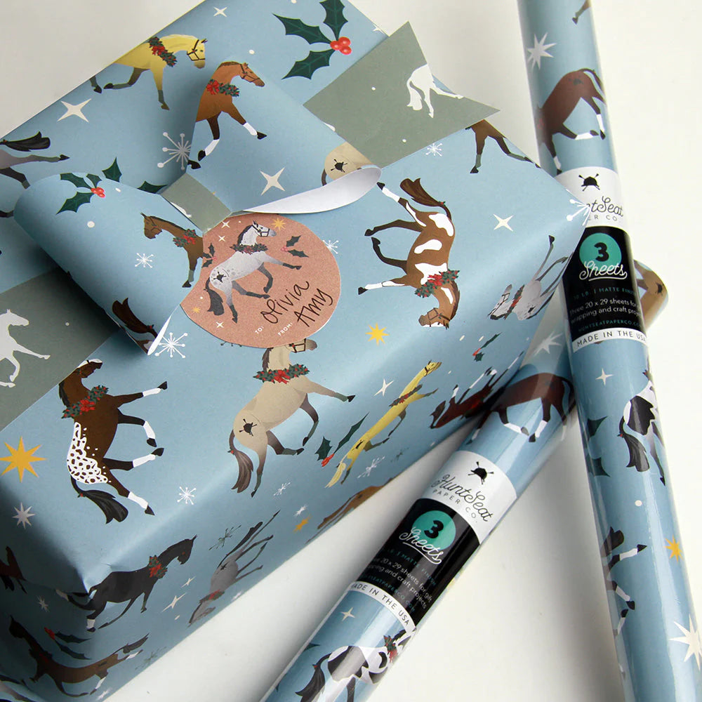 Hunt Seat Paper Co. Christmas Horse Holiday Gift Wrap