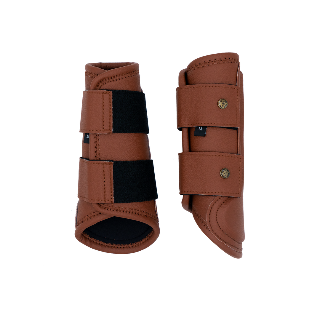 Sixteen Cypress Leatherette Splint Boots, Cognac