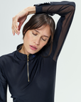 Dada Sport Pablito Ladies Long Sleeve Training Shirt, Black Perforated
