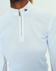 Dada Sport Pablito Ladies Long Sleeve Training Shirt, White Perforated