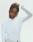Dada Sport Pablito Ladies Long Sleeve Training Shirt, White Perforated