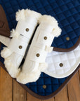 Sixteen Cypress Leatherette Brushing Boots, White