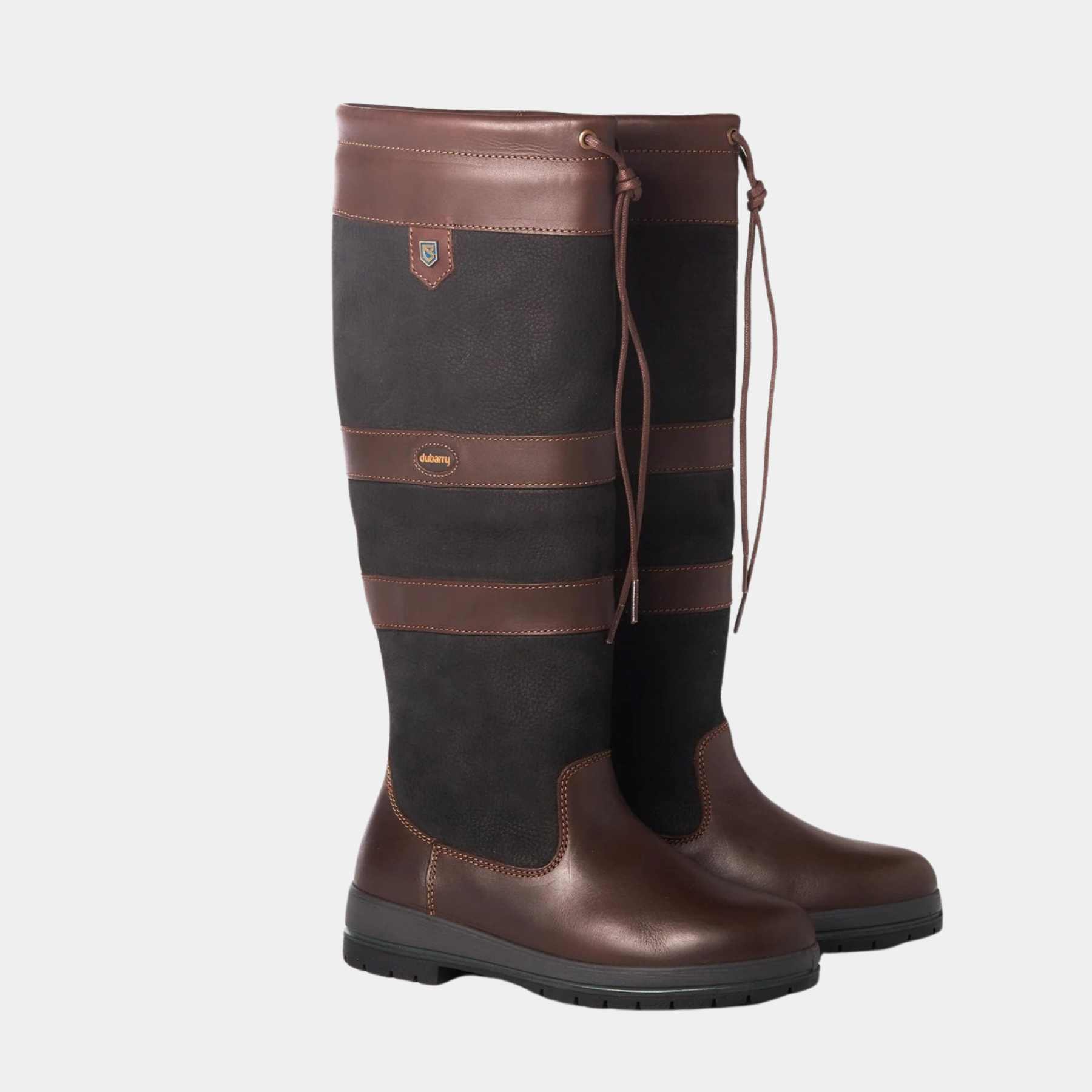 Dubarry Ireland Galway Ladies Waterproof Leather Country Boot in Black/Brown