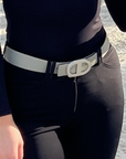 Dubois Cheval Audrey Reversible Leather Belt, Gray / Black