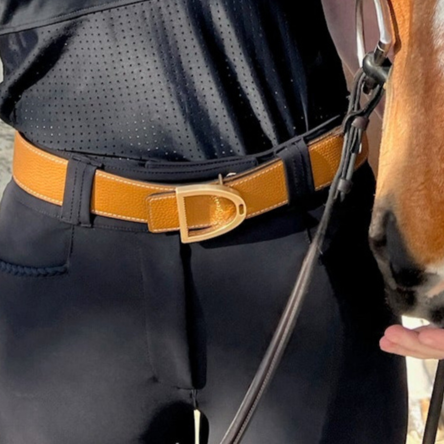Dubois Cheval Brushed Gold Stirrup Buckle