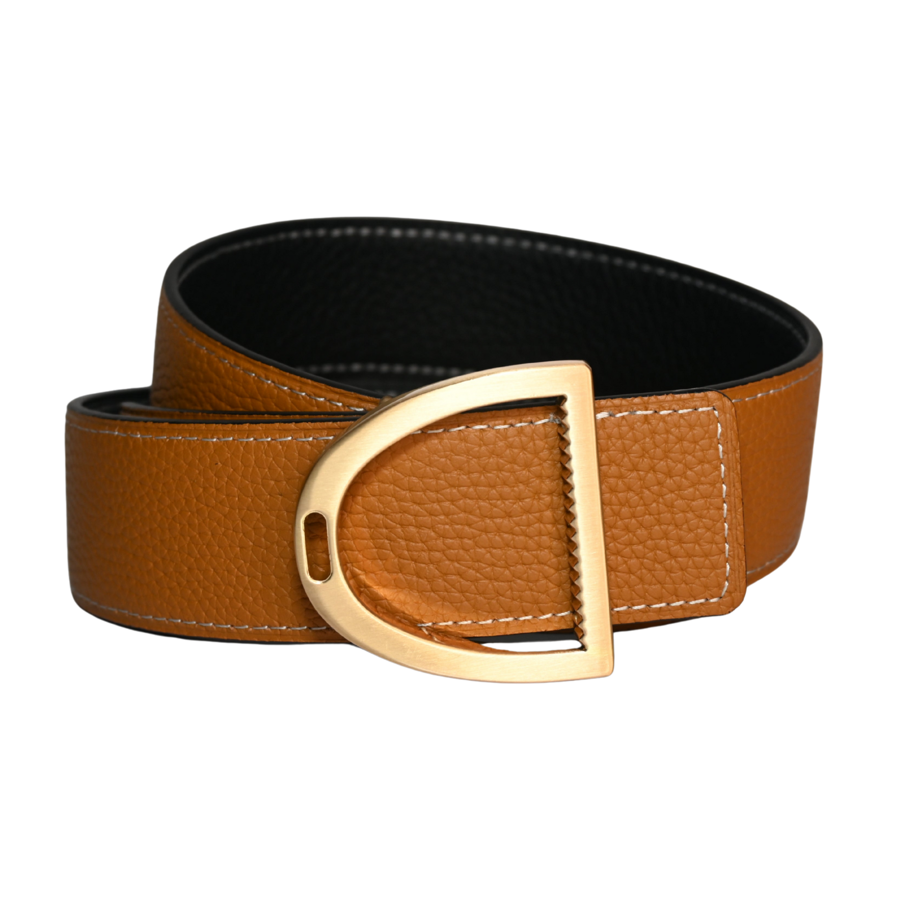 Dubois Cheval Audrey Reversible Leather Belt, Chestnut / Black