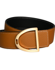 Dubois Cheval Audrey Reversible Leather Belt, Chestnut / Black