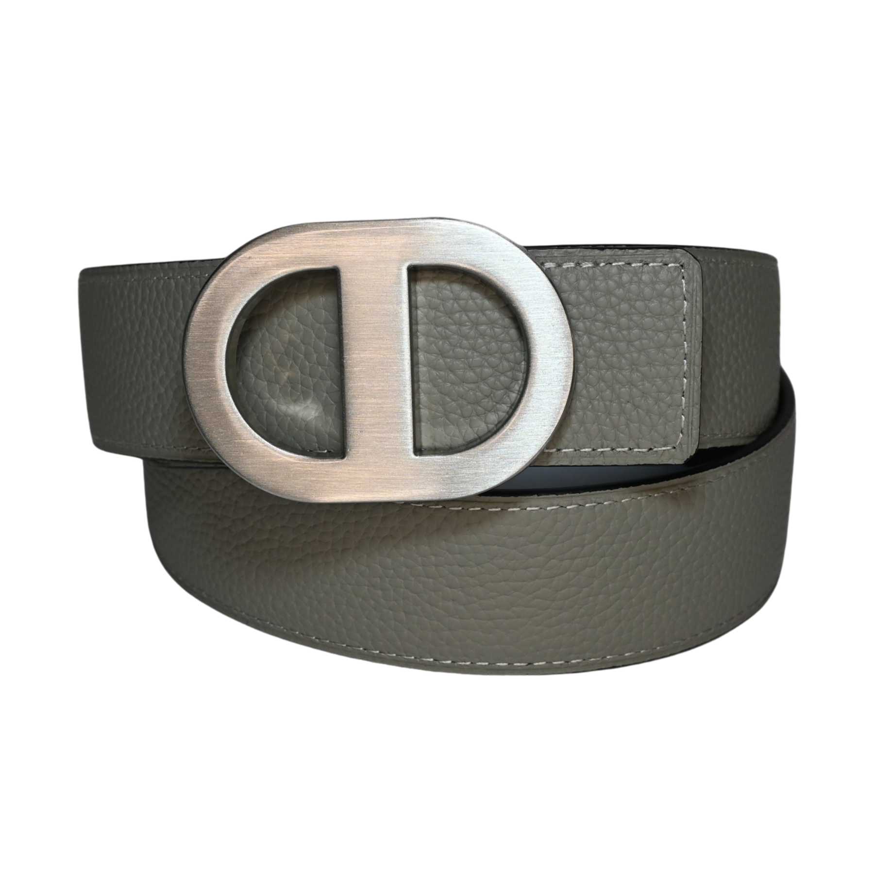 Dubois Cheval Audrey Reversible Leather Belt, Gray / Black