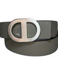 Dubois Cheval Audrey Reversible Leather Belt, Gray / Black