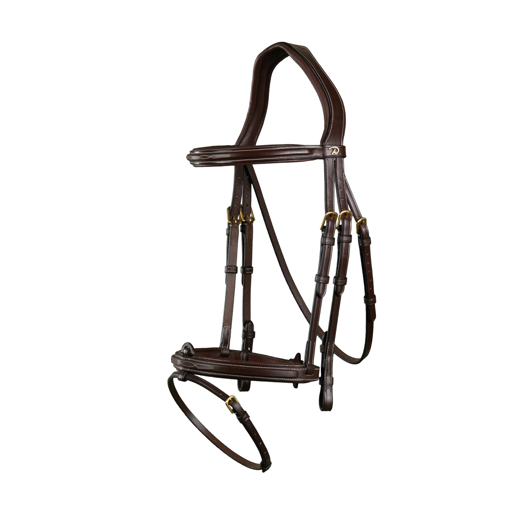 Dy'on D Collection Flash Noseband Bridle, Brown