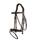 Dy'on D Collection Flash Noseband Bridle, Brown