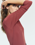 Dada Sport Betty Ladies Long Sleeve Training Shirt, Burnt Sienna