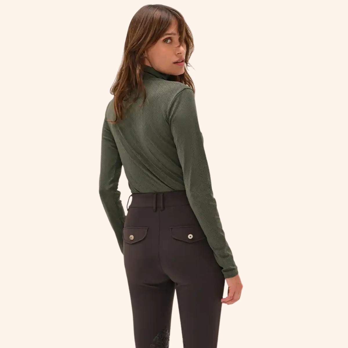Dada Calder Ladies Long Sleeve Riding T-Shirt, Green