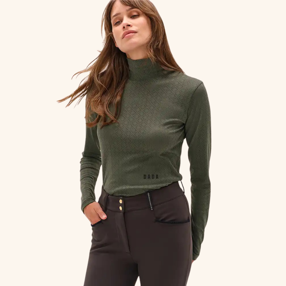 Dada Calder Ladies Long Sleeve Riding T-Shirt, Green