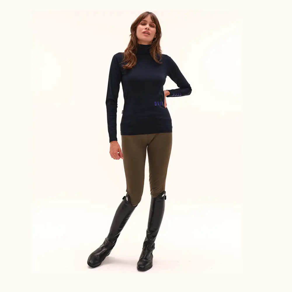 Dada Sport Consul Ladies Funnel Collar Long Sleeve T-Shirt, Navy