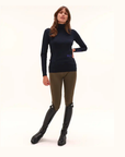 Dada Sport Consul Ladies Funnel Collar Long Sleeve T-Shirt, Navy