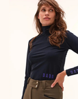 Dada Sport Consul Ladies Funnel Collar Long Sleeve T-Shirt, Navy