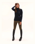 Dada Sport Consul Ladies Funnel Collar Long Sleeve T-Shirt, Navy