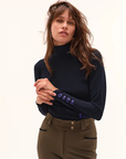 Dada Sport Consul Ladies Funnel Collar Long Sleeve T-Shirt, Navy
