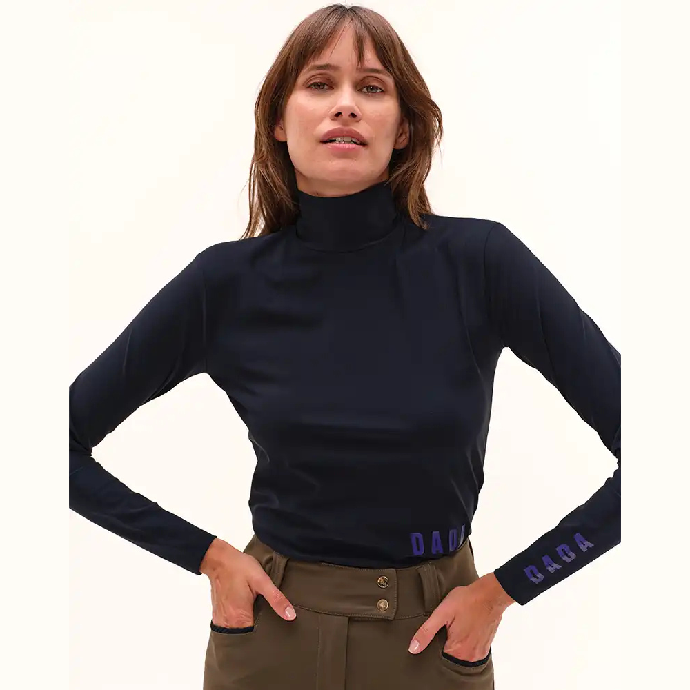 Dada Sport Consul Ladies Funnel Collar Long Sleeve T-Shirt, Navy