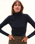 Dada Sport Consul Ladies Funnel Collar Long Sleeve T-Shirt, Navy