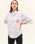 Dada Sport Olga Ladies Technical Riding Shirt, Blue Striped