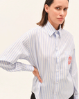 Dada Sport Olga Ladies Technical Riding Shirt, Blue Striped