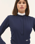 Dada Sport Helios ML Ladies Long Sleeve Horse Riding Competition Shirt, Dark Baltique