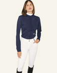 Dada Sport Helios ML Ladies Long Sleeve Horse Riding Competition Shirt, Dark Baltique