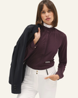 Dada Sport Helios ML Ladies Long Sleeve Horse Riding Competition Shirt, Dark Muscat