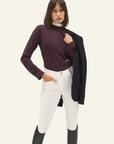 Dada Sport Helios ML Ladies Long Sleeve Horse Riding Competition Shirt, Dark Muscat