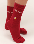 Dada Sport Molsy Riding Socks 2 pack, Barn Red / White