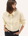 Dada Sport Olga Ladies Technical Riding Shirt, Yellow Striped