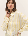 Dada Sport Olga Ladies Technical Riding Shirt, Yellow Striped