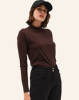 Dada Sport Totem ML Ladies Long Sleeve Training Shirt, Chocolate