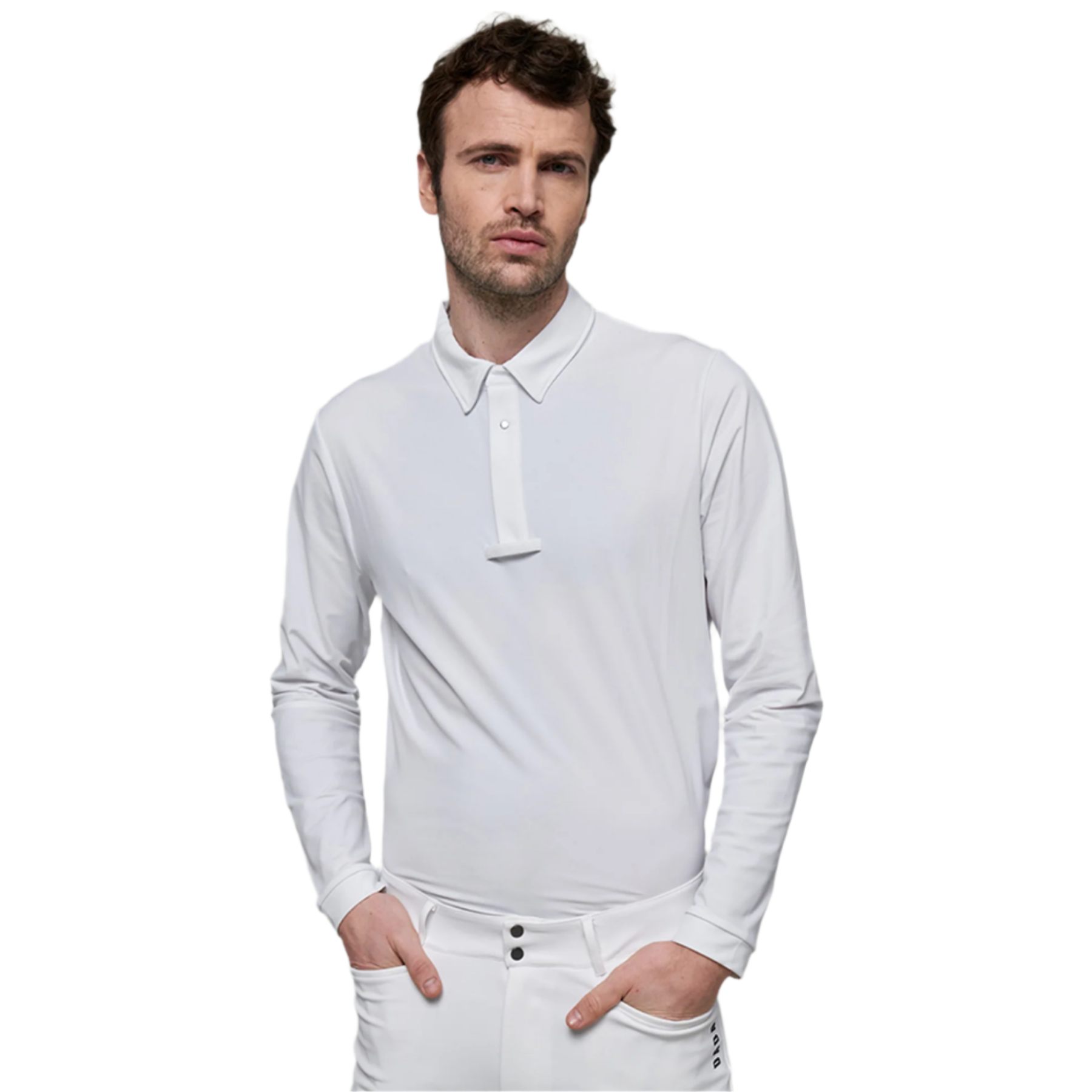 Dada Sport Vitali NEW Men's Long Sleeve Show Shirt, White