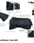 Back on Track Obsidian 150g Black Turnout Blanket w/Neck Cover