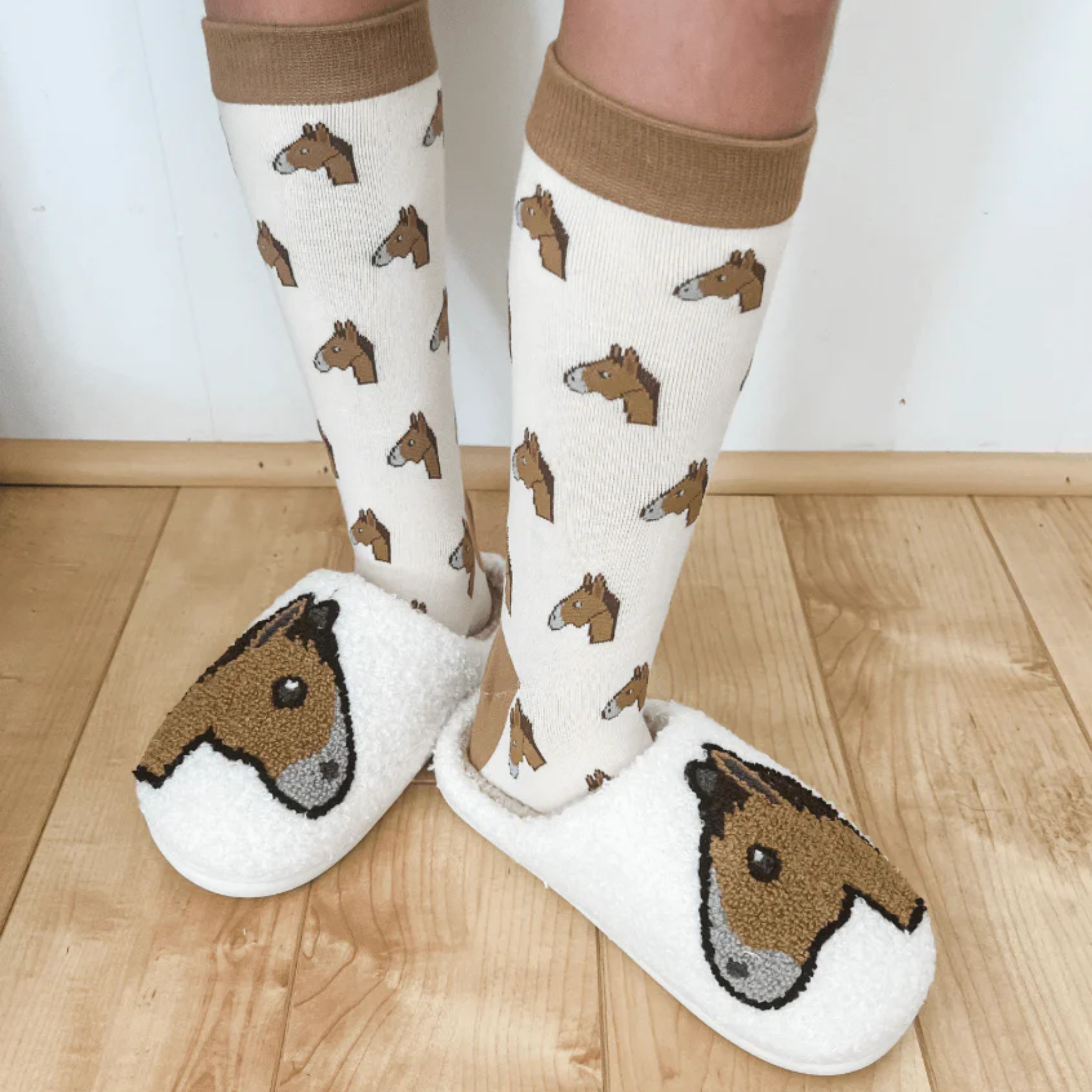 Dreamers & Schemers Horse Head Emoji Slippers