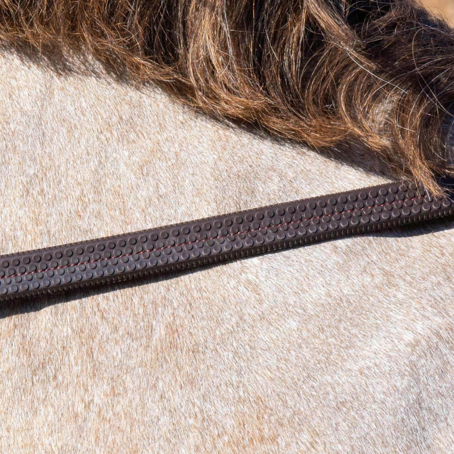 Dy'on 1/2" Rubber Reins, Brown, Working By Dyon
