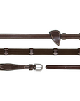 Dy'on 5/8" Web Reins With 9 Leather Loops, Brown, Working By Dyon