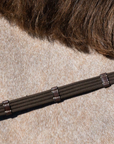 Dy'on 5/8" Web Reins With 9 Leather Loops, Brown, Working By Dyon