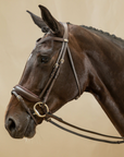 Dy'on Matte Large Crank Noseband Bridle With Flash, Brown, Working By Dyon