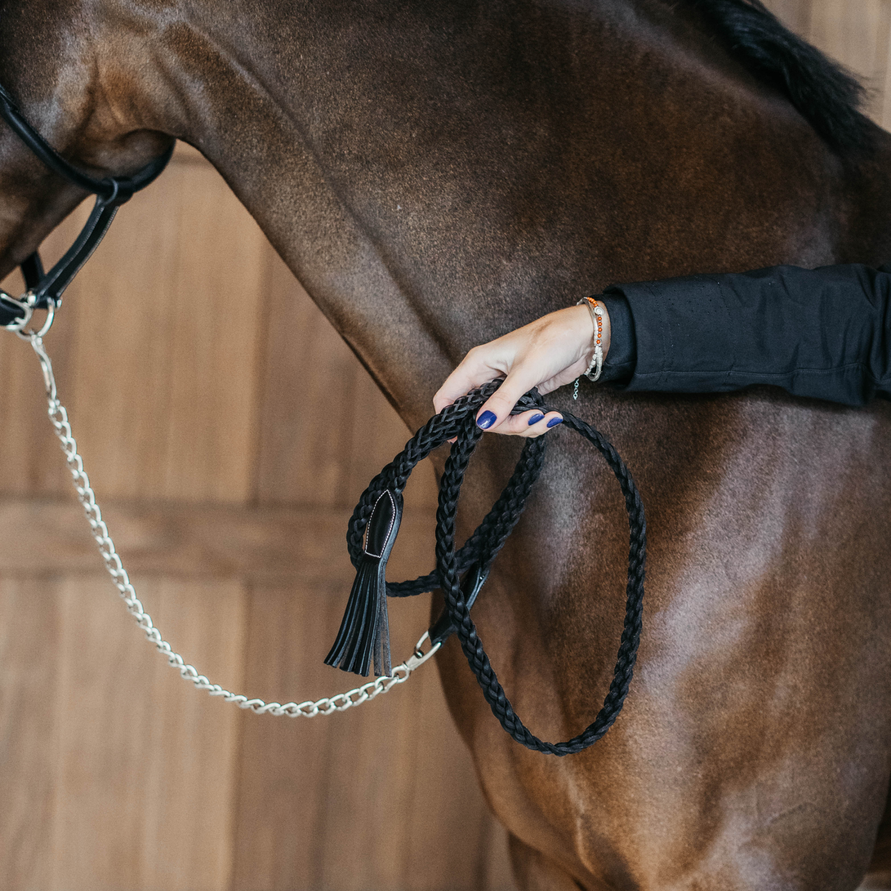 Dy'on Plaited Lead with Chain, Working by Dy'on, Black