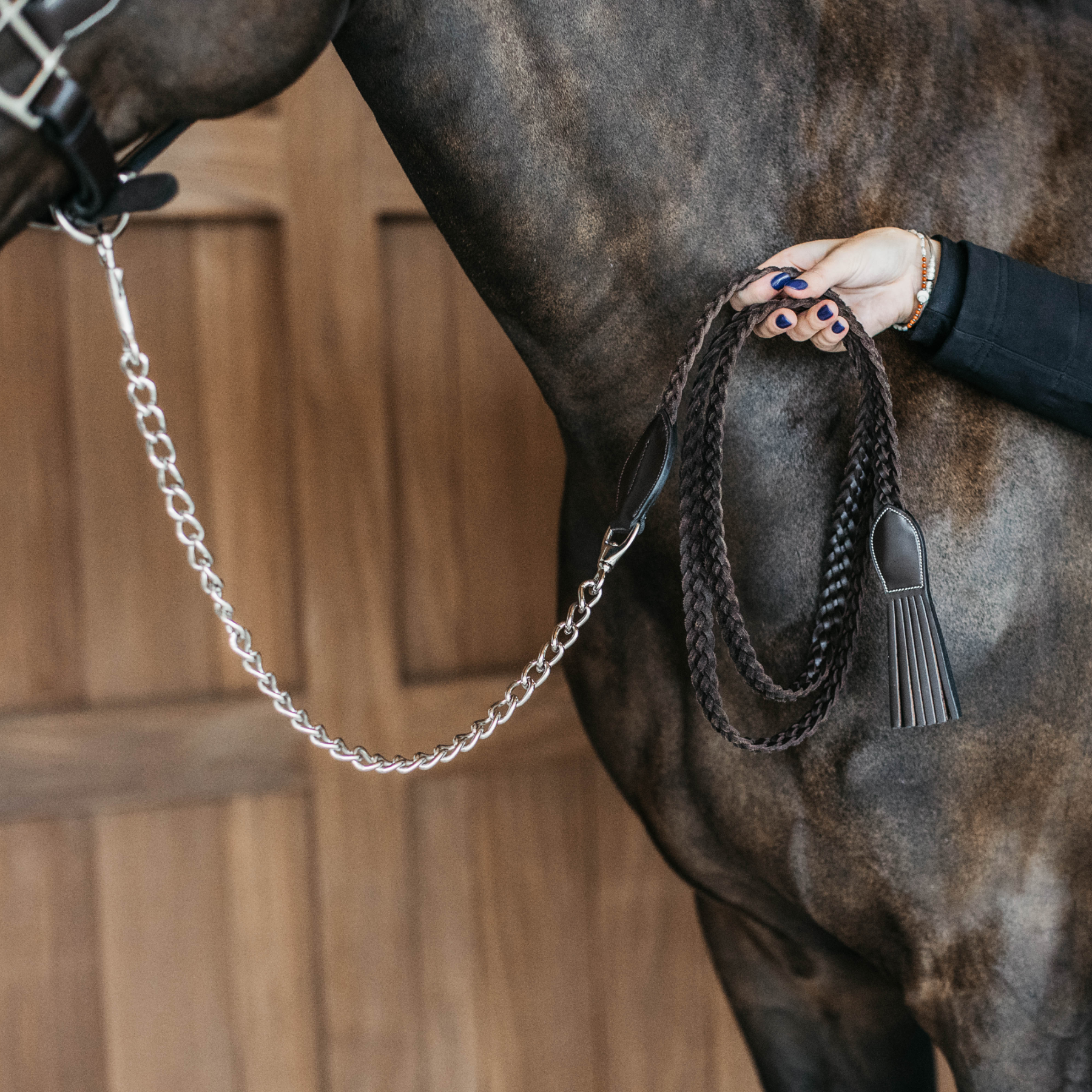 Dy'on Plaited Lead with Chain, Working by Dy'on, Brown