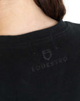 Equestro Women's Fleece Round Neck Sweater, Black