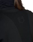 Equestro Women's Nylon & Knit Seamless High Neck Sweater w/ Zip, Black