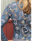 Arista Equestrian Ladies Elegance Quarter Zip Long Sleeve Training Shirt, Sapphire