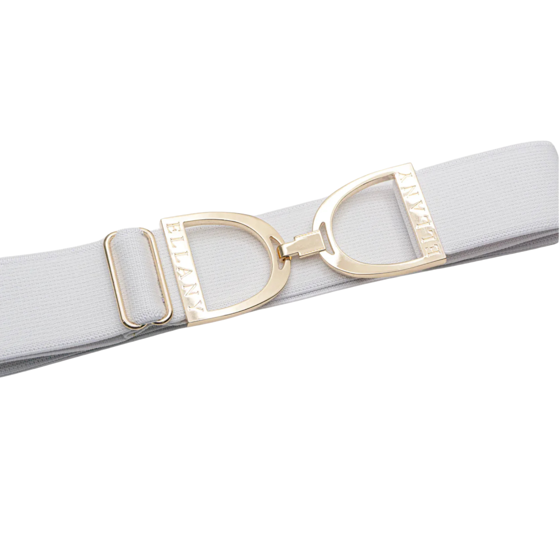 Ellany 1.5" Gold Stirrup Elastic Belt, White